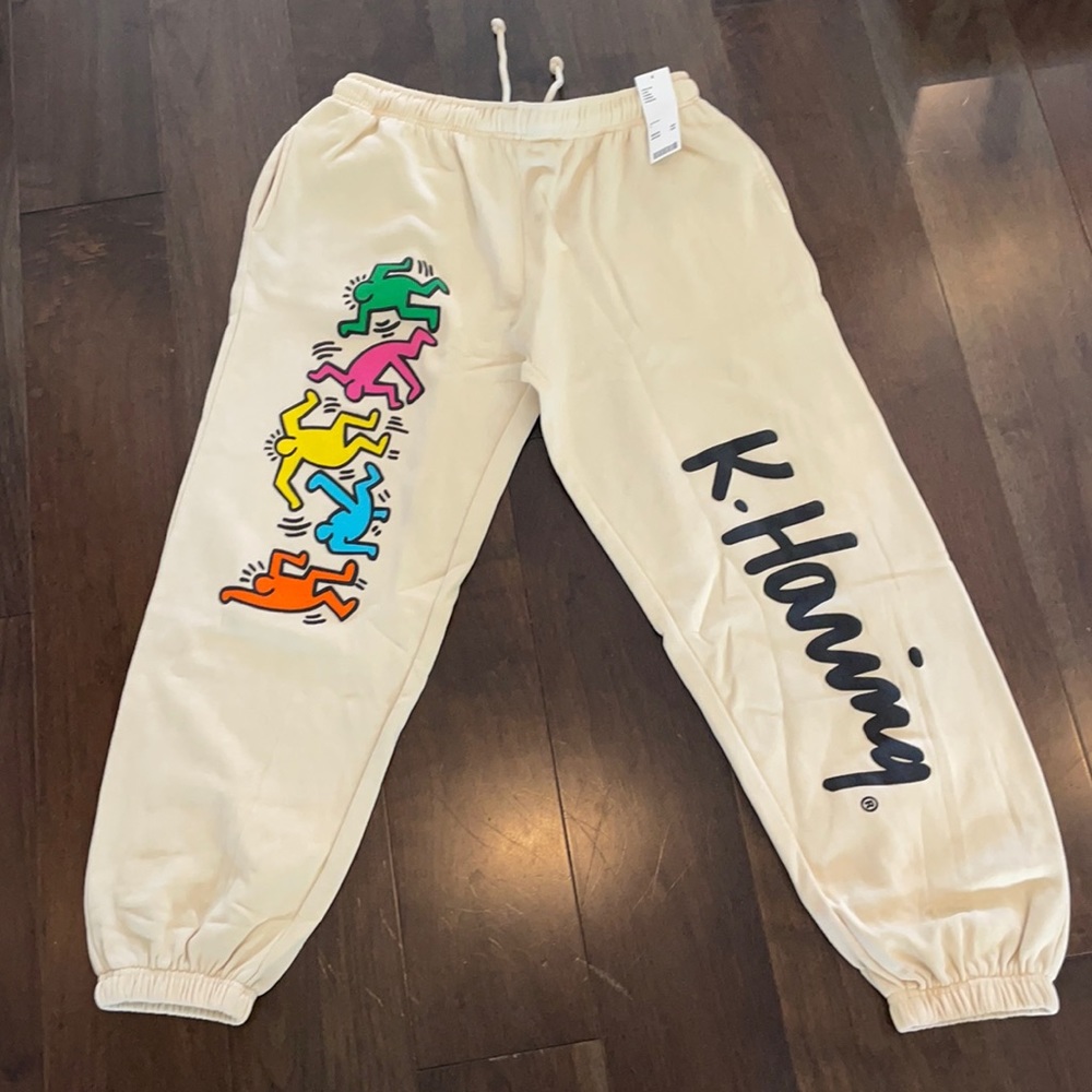 Keith Haring beige sweatpants size L